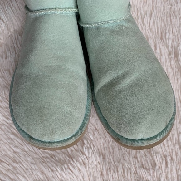 UGG Mini Bailey Button Poppy Boots in Aqua•Size 6 - Picture 5 of 12